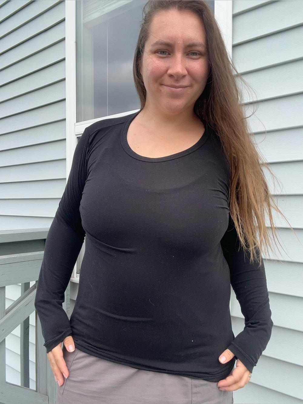 Alo Yoga | Black Alosoft Long Sleeve Crew Neck Top | Size Medium